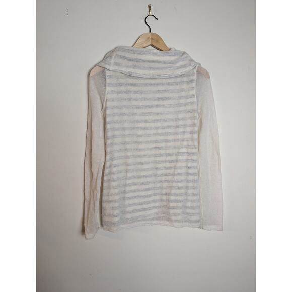 Anthropologie Moth Striped Alpaca Wool Blend Cowl Neck Sweater - Picture 8 of 8